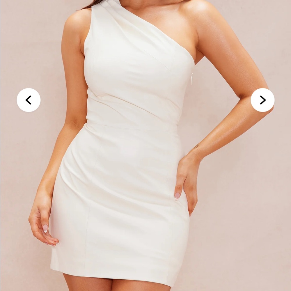Fashion Nova Genuine leather Georgina mini dress (cream)